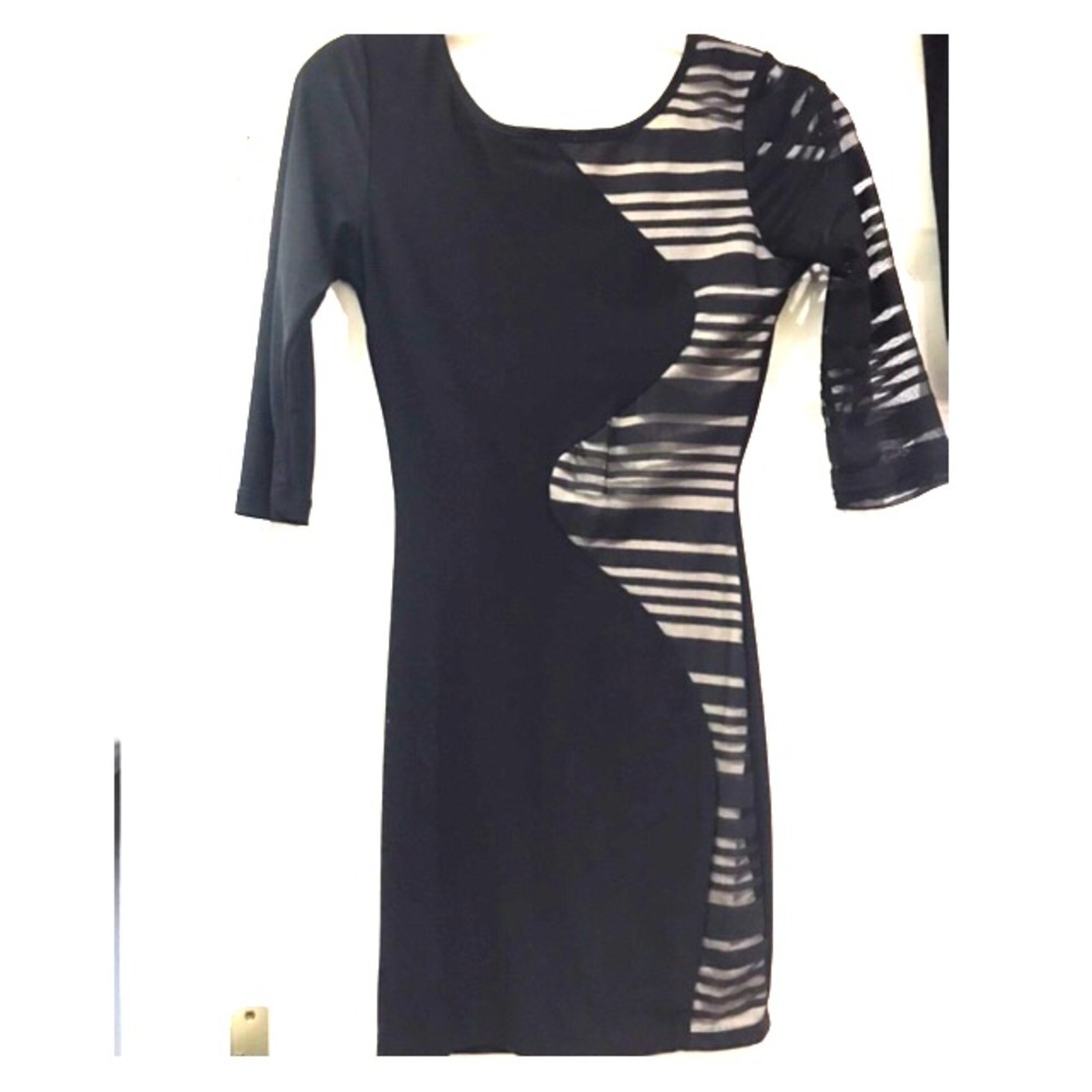 Black mini body con dress